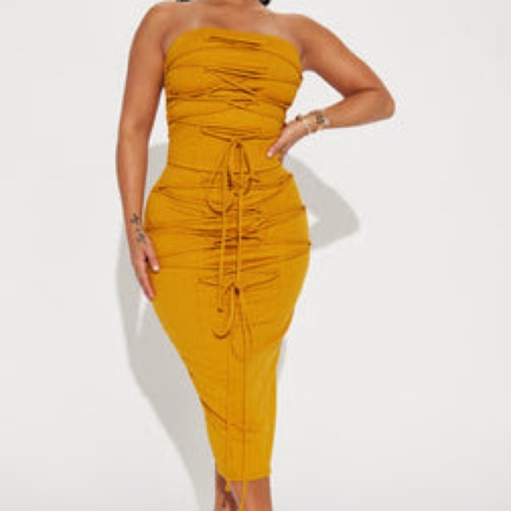 Fashion Nova Mustard Two piece